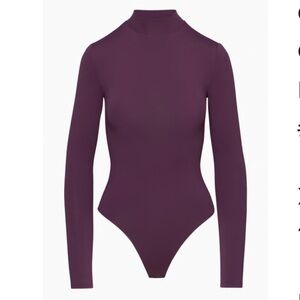 Aritzia Babaton Contour Mock Neck Turtle Neck Long Sleeve Bodysuit Purple